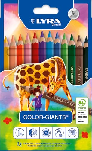 LYRA Color-Giants Buntstifte lackiert Kartonetui 12 sortierte Farben