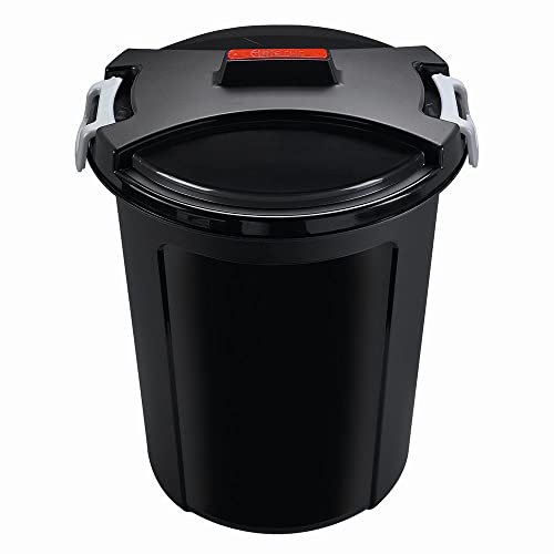 HEIDRUN Universaltonne, Matrix-Tonne, 55 cm Höhe, Ø 48 cm, 46 l, rund, mit Deckel, in schwarz, aus Kunststoff