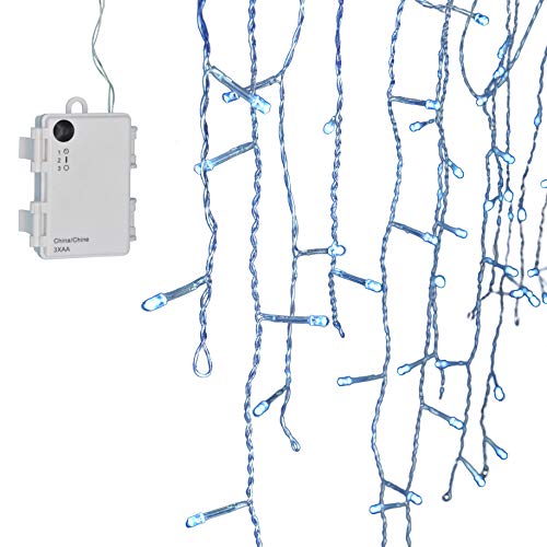 KRISTALL WEISS 100er LED LICHTERVORHANG LICHTERKETTE AUßENLICHTERKETTE MIT AUTO TIMER