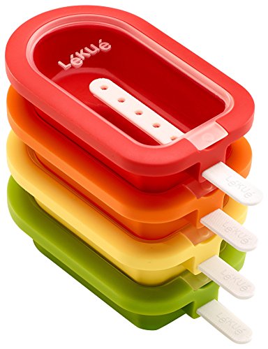 Lékué Mini-Eisformen, 10,5 cm, 4 Stück, verschiedenfarbig, Silikon
