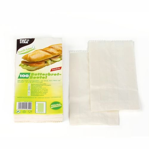 Papstar Butterbrotbeutel/14310 21 x 10 x 3 cm weiss PAPSTAR (200er Pack) (200er Pack)