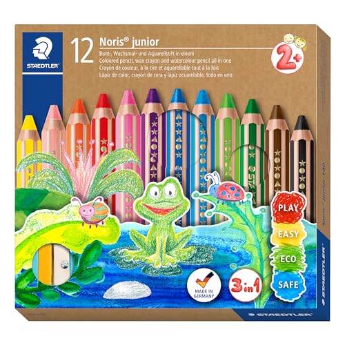 STAEDTLER Noris junior 140 Buntstifte 3 in 1 – 12er Set, ergonomisch