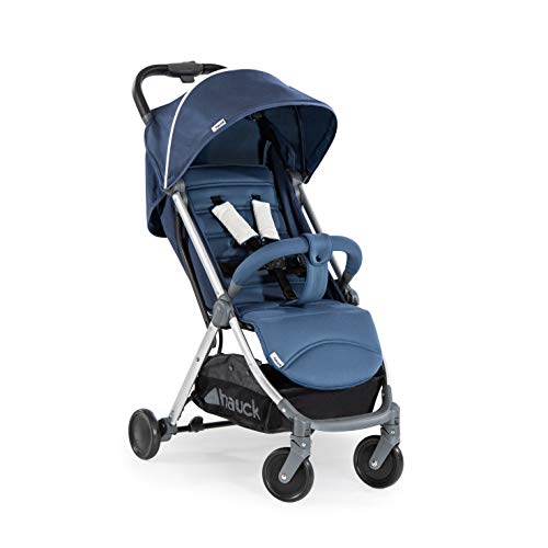 hauck/ Swift Plus/ kompakter Buggy mit Liegefunktion/ extra klein klappbar/ Einhand-Faltmechanismus/ leicht / aus Aluminium/ mit Tragegurt/ ab Geburt bis 15 kg/ Denim (Blau)