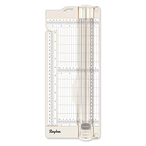 Rayher 50046000 Papierschneidemaschine / Papierfalzmaschine, Schnittlänge bis 30,5 cm, Papierschneidegerät mit Aufhängevorrichtung, schneidet oder falzt bis zu 5 Blatt Papier (80 g/m2)