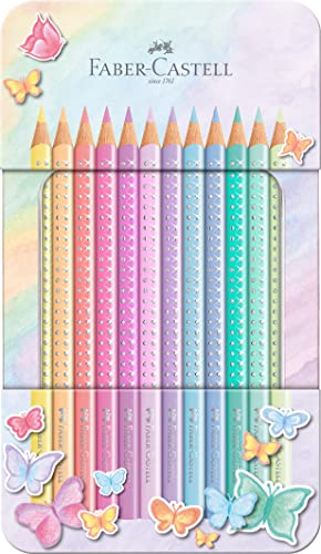 Faber-Castell - Buntstifte Set Sparkle, 12 Pastell Farben Metalletui