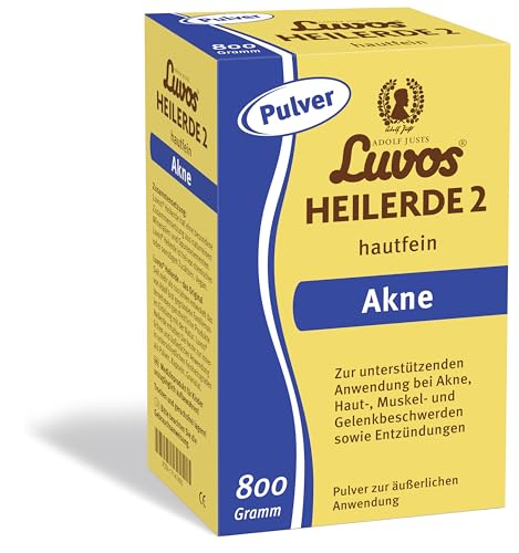 Luvos Heilerde 2 hautfein Pulver - Naturheilmittel bei Akne - Vielseitig äußerlich anwendbar bei Hautproblemen, Entzündungen, Muskel- und Gelenkbeschwerden, sowie zur Haut- und Haarpflege - 800 Gramm