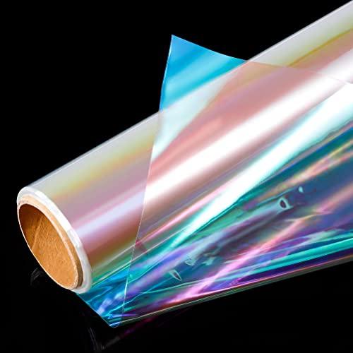 Irisierende Folie, 80cmx15m Regenbogen Cellophan Rolle (Gefaltete: 40 cm)